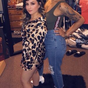 Leopard print t shirt dress